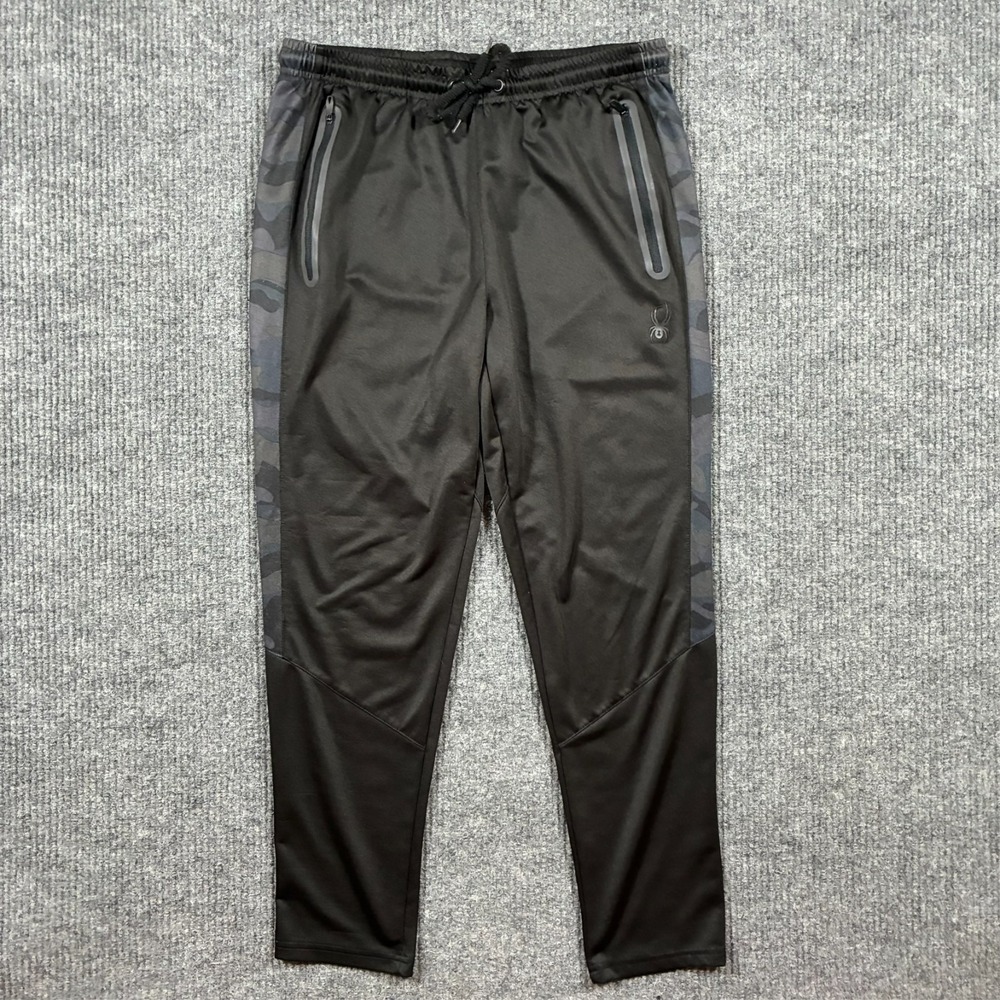 Spyder Active Mens Jogger Track Pants W30" Black Zip Pockets Tapered Athletic